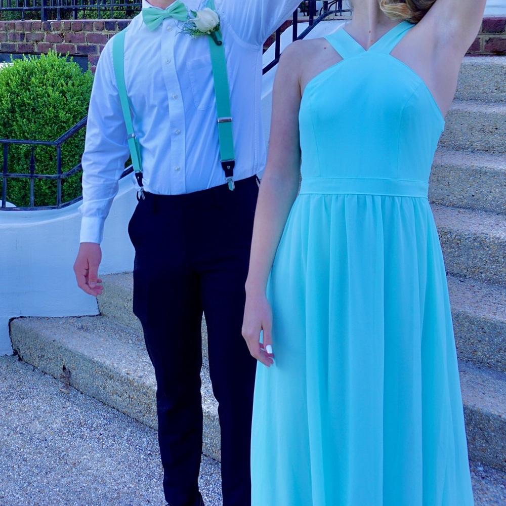 Lulu’s light blue halter maxi dress